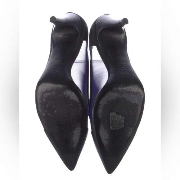 CHANEL Escarpins Interlocking CC Logo Pumps Navy Blue Size 39.5EU, 9.5US - Picture 7 of 15